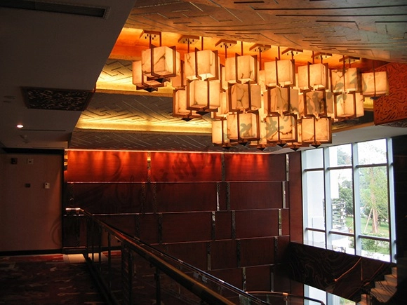 酒店楼梯定制仿云石灯