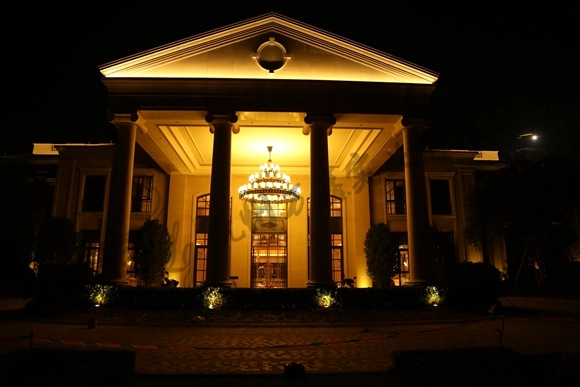 会所雨棚定制云石灯