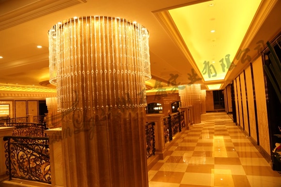 会所定制柱子水晶灯