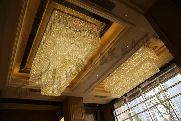 城市之星会所大堂大型定制水晶灯