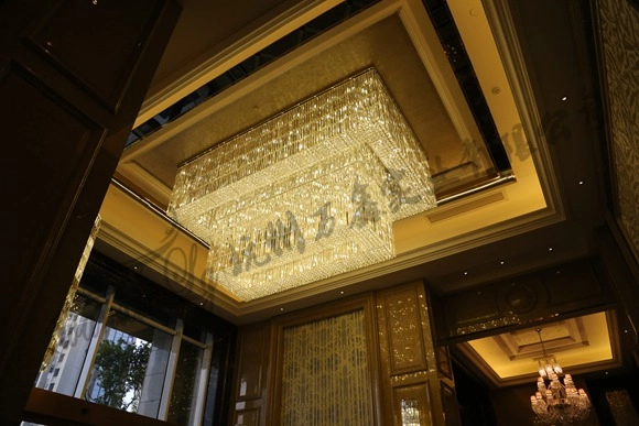 城市之星会所大堂大型定制水晶灯