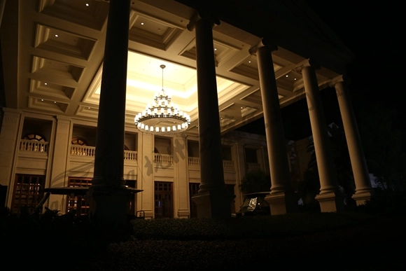 湘湖壹号会所雨棚定制云石灯