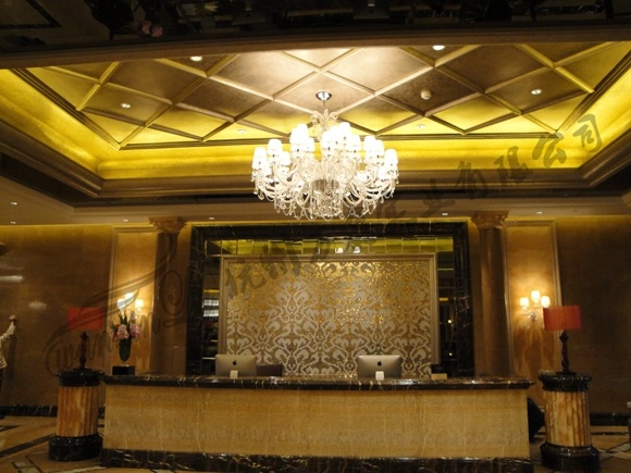 湘湖会所接待台定制水晶吊灯