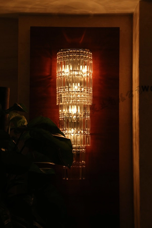 杭州 · 昆仑公馆会所 接待台 定制水晶壁灯